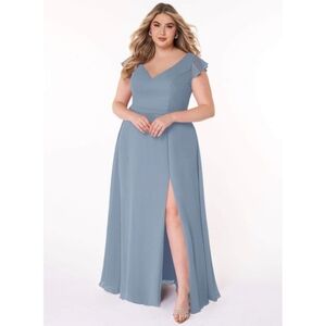 Azazie Blue Wedding Dress Elegant and Timeless